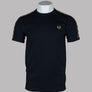 Fred Perry Contrast Tape Ringer T-Shirt Navy/Honeycomb