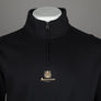 Aquascutum Centred Logo 1/4 Zip Fleece Back Sweatshirt Black