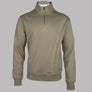 Aquascutum Centred Logo 1/4 Zip Fleece Back Sweatshirt Khaki
