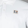 Aquascutum Check Patch Polo Shirt White