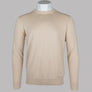 Aquascutum Check Sleeves Patch Knit Sweater Beige
