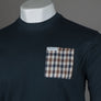 Aquascutum Club Check Pocket T-Shirt Navy