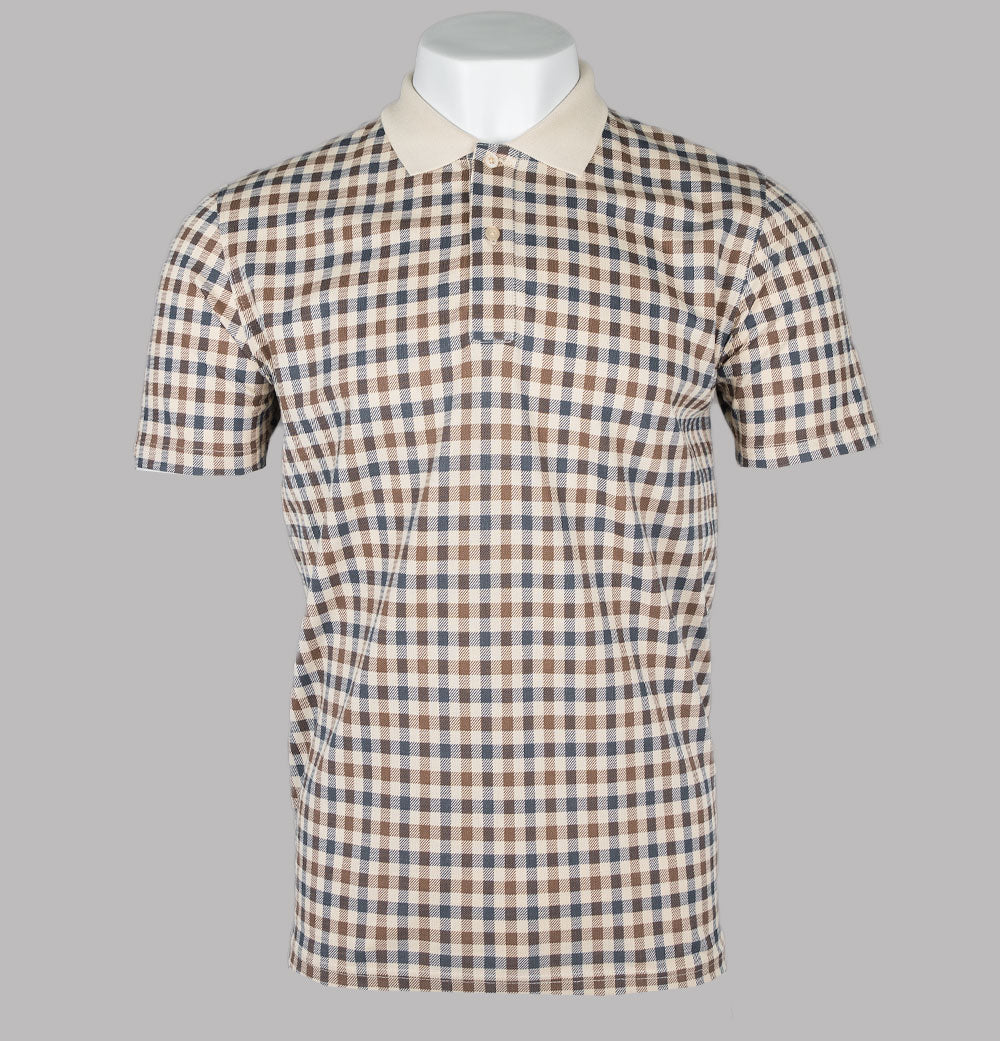 Aquascutum Club Check Polo Shirt Beige – Bronx Clothing