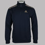 Aquascutum Club Check Shoulder 1/4 Zip Fleece Back Sweatshirt Navy
