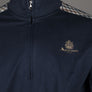 Aquascutum Full Zip Club Check Details Sweatshirt Navy