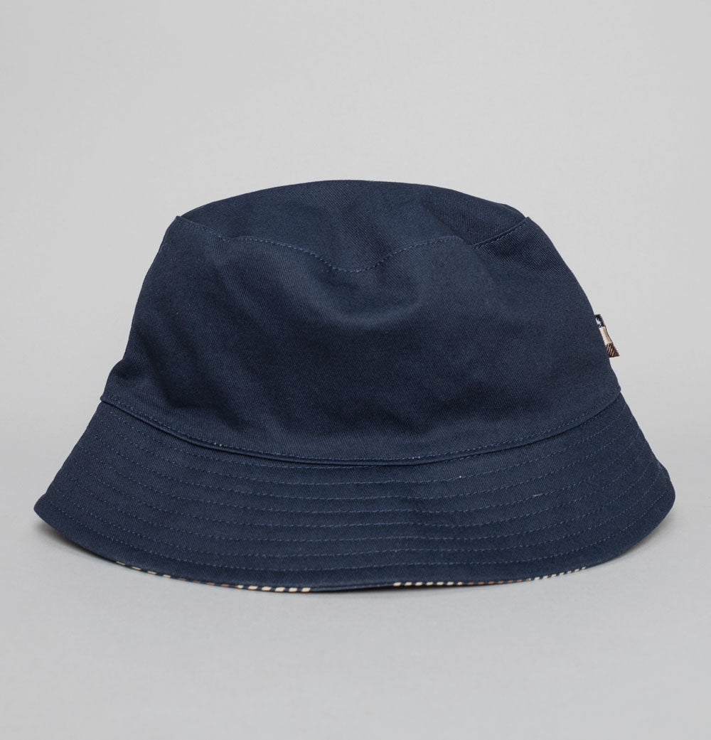 Aquascutum Macro Iconic Reversible Bucket Hat Club Check/Navy