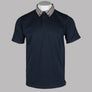 Aquascutum Supima Club Check Rib Polo Shirt Navy