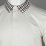 Aquascutum Supima Club Check Rib Polo Shirt Old White