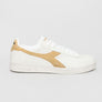 Diadora Game L Low Waxed Suede Pop Trainers White/Latte