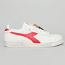 Diadora Game L Low Waxed Trainers White/Red Pepper
