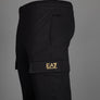 EA7 Cotton Cargo Pants Black/Gold