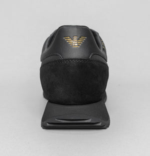 EA7 Emporio Armani Gold Logo Trainers Triple Black/Gold