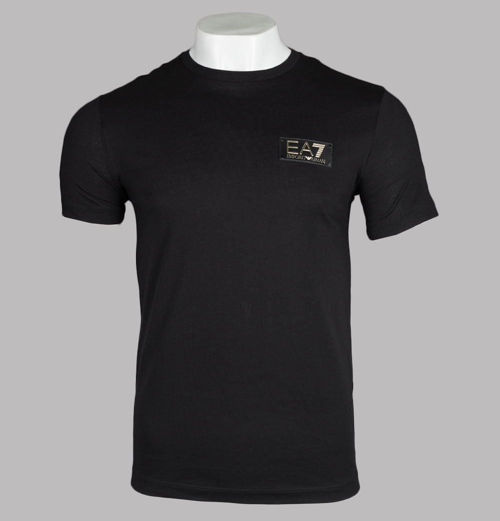 EA7 Gold Badge Logo T Shirt Black Bronx Clothing