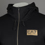 EA7 Gold Logo Zip Through Sweatshirt Black/Gold
