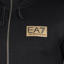 EA7 Gold Logo Zip Through Sweatshirt Black/Gold