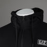 EA7 Logo Series Back Taping Full Zip Hooded Sweatshirt Black