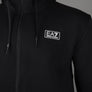 EA7 Logo Series Back Taping Full Zip Hooded Sweatshirt Black