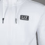 EA7 Logo Series Back Taping Full Zip Hooded Sweatshirt White