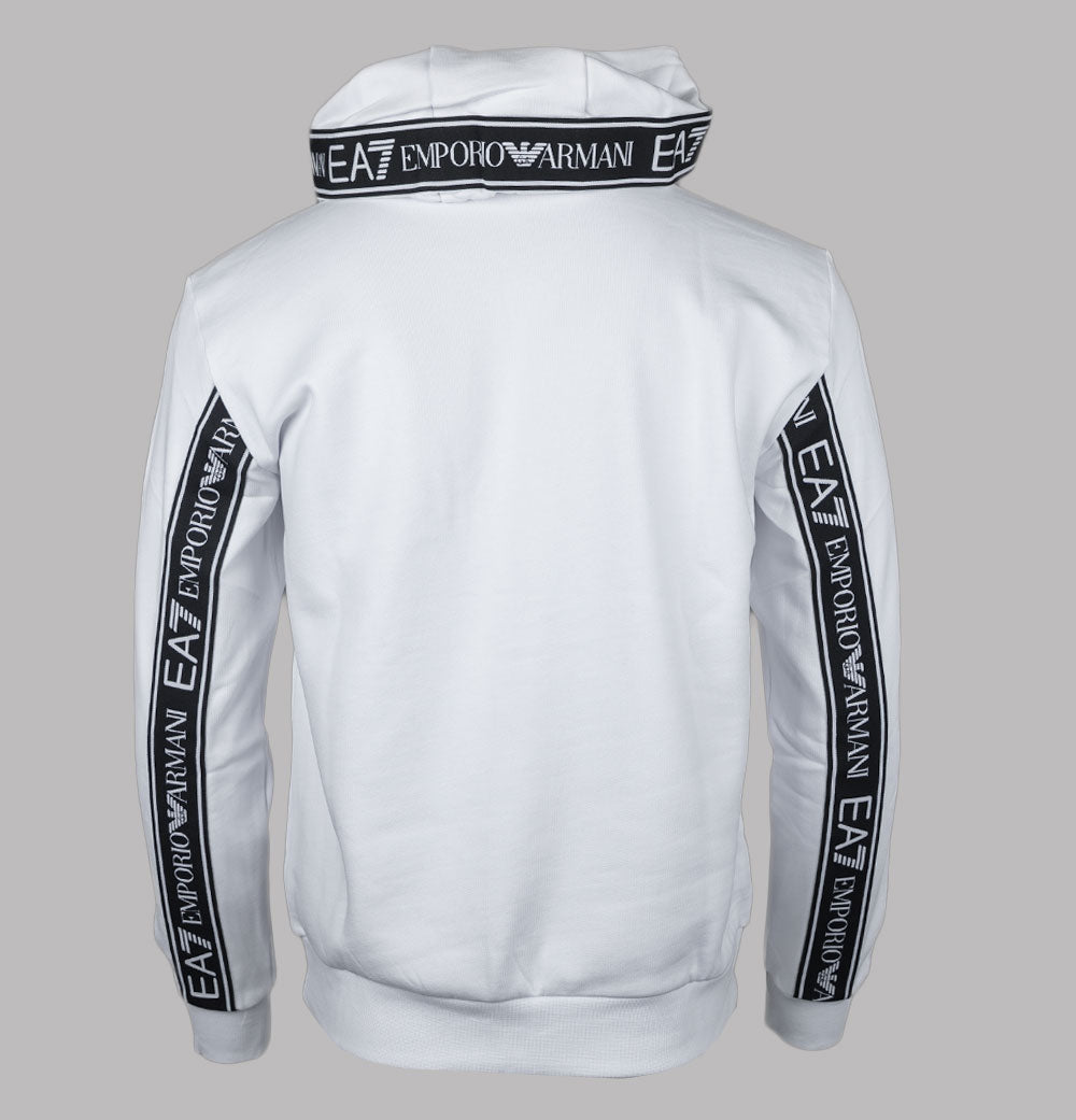 EA7 Logo Series Back Taping Hoodie White – Bronx Clothing