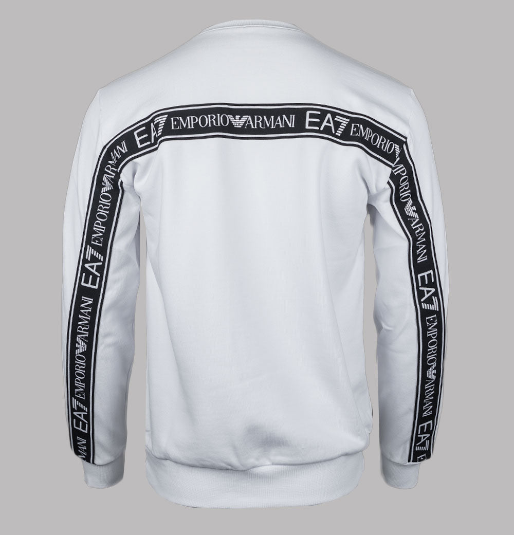 EA7 Logo Series Back Taping Sweatshirt White Bronx Clothing