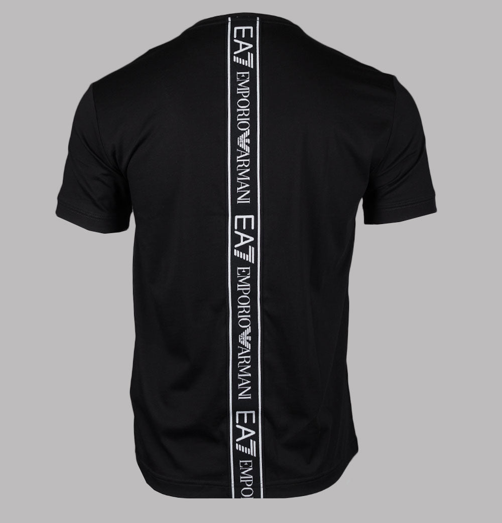 EA7 Logo Series Back Taping T Shirt Black Bronx Clothing