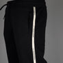 EA7 Logo Series Cotton Blend Taping Joggers Black