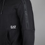 EA7 Logo Series Taping Full Zip Hooded Sweatshirt Black