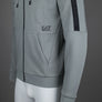 EA7 Logo Series Taping Full Zip Hooded Sweatshirt Griffin Grey