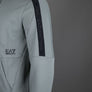 EA7 Logo Series Taping Full Zip Hooded Sweatshirt Griffin Grey