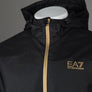 EA7 Logo Series Taping Hooded Bomber Jacket Black/Gold