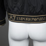 EA7 Logo Series Taping Hooded Bomber Jacket Black/Gold