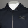 EA7 Metallic Logo Zip Through Sweatshirt Night Blue