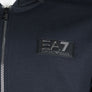 EA7 Metallic Logo Zip Through Sweatshirt Night Blue