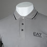 EA7 S/S Tipped Collar Polo Shirt Grey Flannel