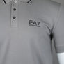 EA7 S/S Tipped Collar Polo Shirt Grey Flannel