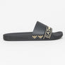 EA7 Sea World Logo Strap Slides Black/Gold