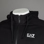EA7 Taping Zip Up Hooded Sweatshirt Black