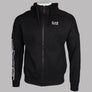 EA7 Taping Zip Up Hooded Sweatshirt Black