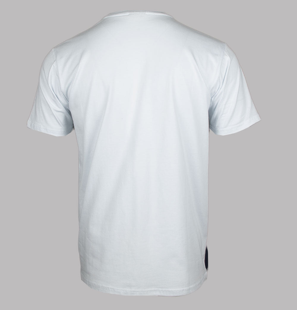 Ellesse Men's Block AOP Logo T-Shirt - White, Cotton, Bold Branded Design