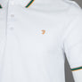 Farah Alvin Tipped Collar Polo Shirt White