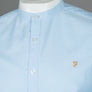 Farah Brewer Slim Fit Grandad Collar Shirt Sky Blue