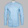 Farah Brewer Slim Fit Grandad Collar Shirt Sky Blue