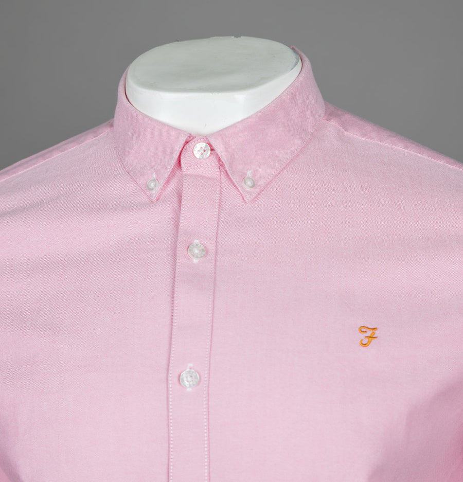 Farah Brewer Slim Fit Oxford Shirt Coral Pink