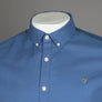 Farah Brewer Slim Fit S/S Oxford Shirt Caribbean Blue