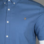 Farah Brewer Slim Fit S/S Oxford Shirt Caribbean Blue