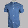 Farah Brewer Slim Fit S/S Oxford Shirt Caribbean Blue