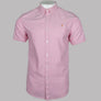 Farah Brewer Slim Fit S/S Oxford Shirt Coral Pink
