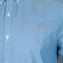 Farah Brewer Slim Fit S/S Oxford Shirt Mid Blue