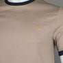 Farah Groves Ringer T-Shirt Smokey Brown