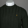 Farah Knight Cable Knit Sweater Evergreen